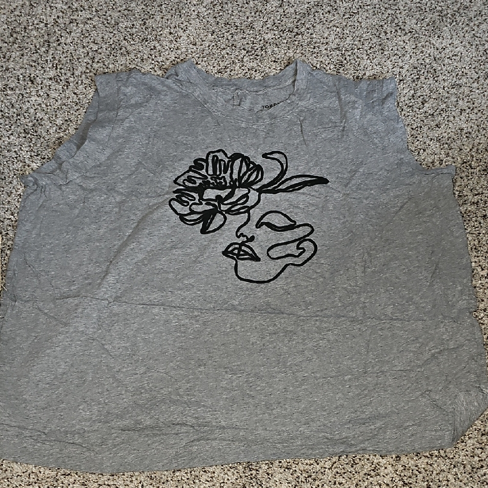 Torrid Art Deco Modern Abstract Face Shirt 1 1x